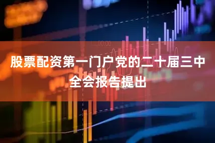 股票配资第一门户党的二十届三中全会报告提出
